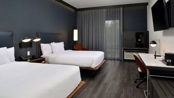 Room, 2 Queen Beds, Non Smoking | Desk, iron/ironing board, free WiFi, bed sheets