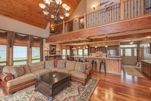 Smart TV, fireplace, DVD player