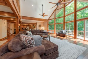 TV, fireplace, table football