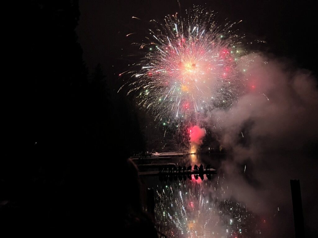 Front row seat for the annual Fish Lake New Year's Eve firework show. This year at 9pm!