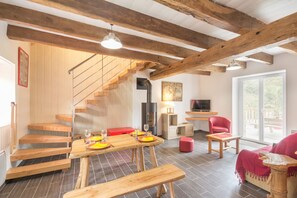 TV, fireplace, DVD player, ping pong