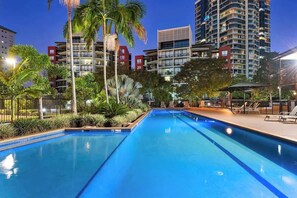 Outdoor pool, a heated pool