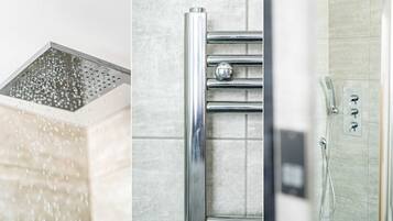 Dusj, hårføner og håndklær