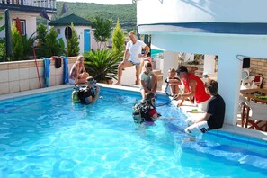 Outdoor pool, a heated pool