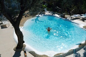 Piscine extérieure, piscine à débordement