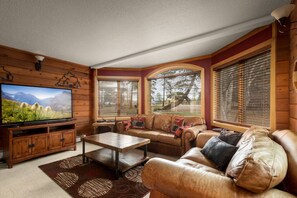 Smart TV, video games, DVD player, foosball