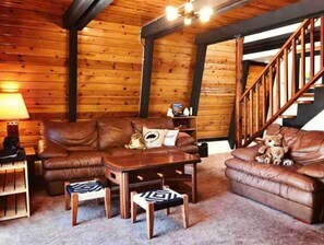 Smart TV, fireplace, video games, DVD player