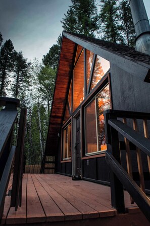 Exterior detail - Classic A-frame - Sleek Modern Interior (Whitefish)
