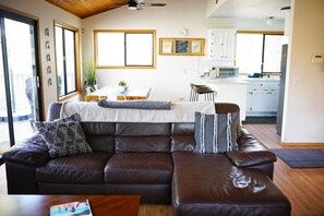 TV, caminetto, libri, impianto stereo