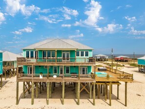 Exterior - Luxurious Gulf-front home with views, porches, and beach access - Moasis (Dauphin Island)
