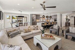 TV, fireplace - SWSS 4BR Kierland Luxury Escape | Heated Pool, Hot Tub, Putting Green, Game Room, Pickleball (Scottsdale)