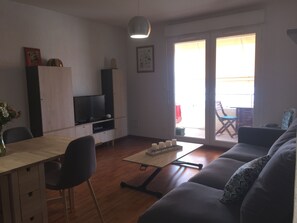 Tv, dvd-spelare, böcker och en stereo