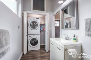 Hair dryer, towels