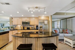 Microwave, dishwasher, coffee/tea maker, toaster - DAILY ACTIVITIES & LINENS INCLUDED*!!  Beautifully decorated, direct oceanfront, 2 bedroom , 2 bath condo is a vacationer's dream! (Ocean City)