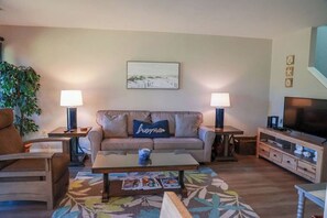 Flat-screen TV, DVD player