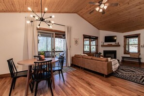 TV, fireplace, DVD player