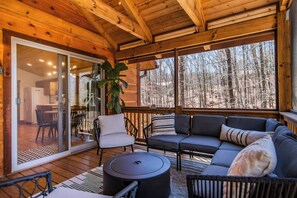 Smart TV, fireplace, DVD player, video library