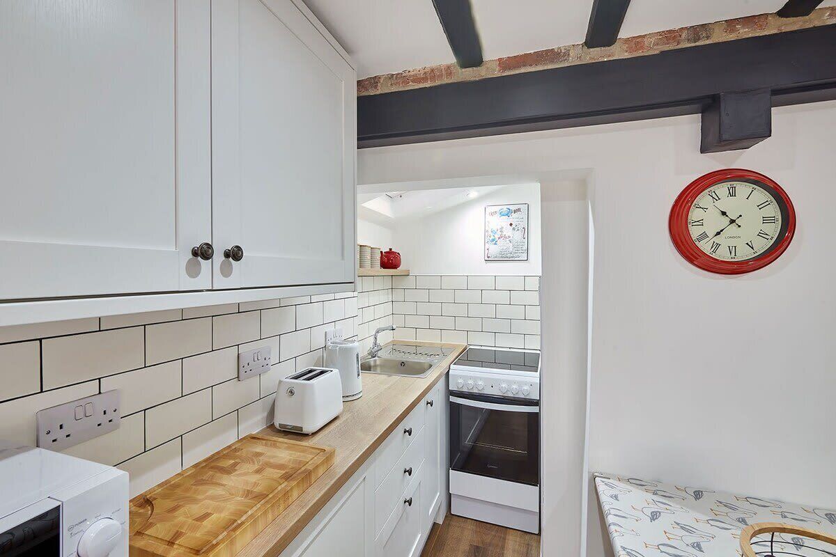 Fridge, microwave, oven, electric kettle