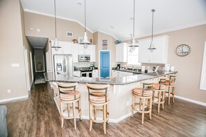 Fridge, microwave, oven, stovetop - Spectacular 1st Row Beach Front Home ~ Sleeps 16 (Surfside Beach)