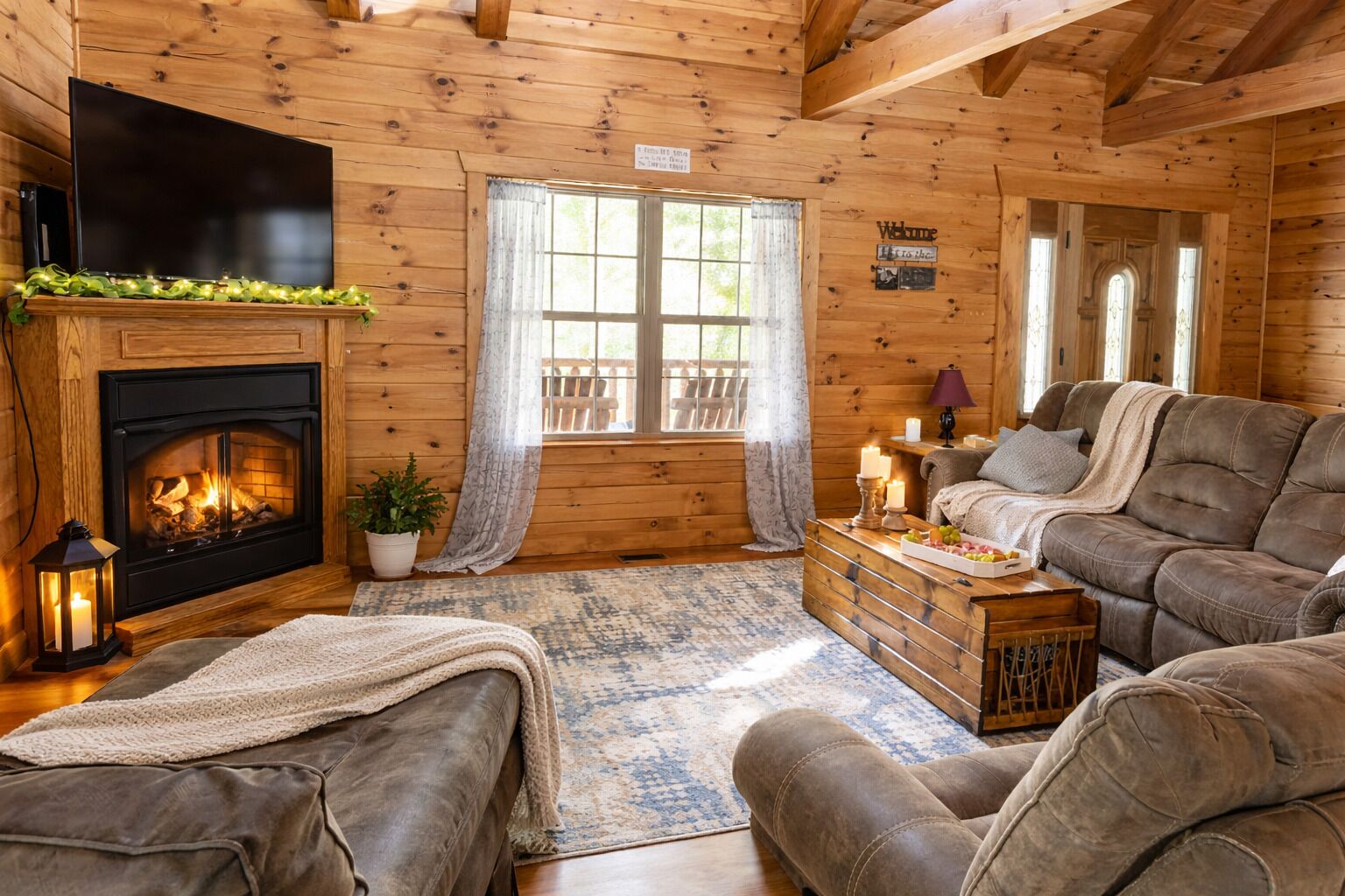 TV, fireplace, DVD player, table football