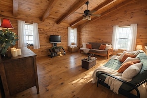 Smart TV, fireplace, DVD player, foosball - Enjoy spring in our cabin, see and hear the creek flowing right from our porch (Rockbridge)