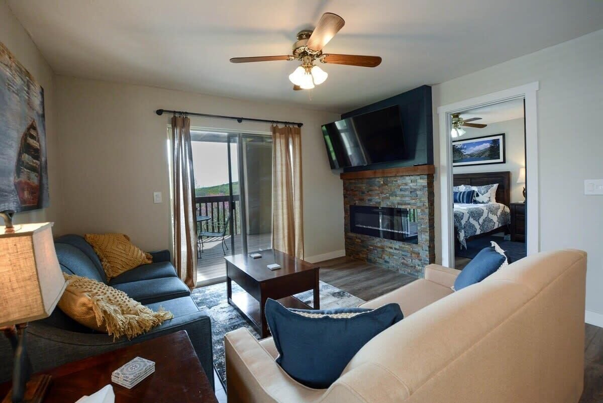 TV, fireplace, video games, offices