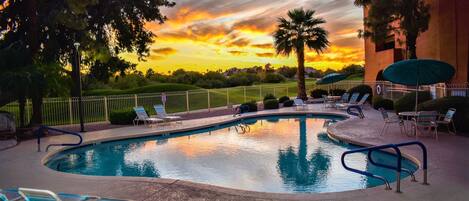 Outdoor pool, a heated pool