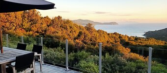 Little Bay Eco House - Kaka Cottage overlooking the ocean and up in the trees