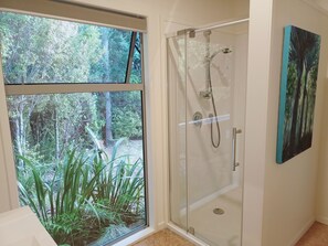 Shower, towels, soap