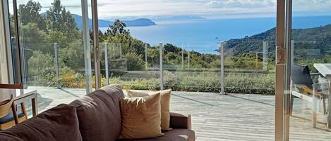 TV connectée, cheminée, livres, services de streaming