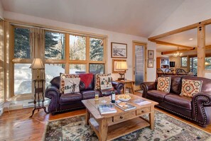 TV, fireplace, offices