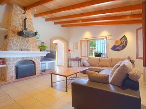 Fireplace, ping pong - Holiday Villa Cifre Alcudia with Mountain View, Wi-Fi, A/C, Pool, Garden & Terrace; Parking (Alcudia)