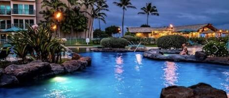 Indoor pool, outdoor pool