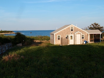 View from private lane. Note outdoor shower. (There's an indoor one, too.)