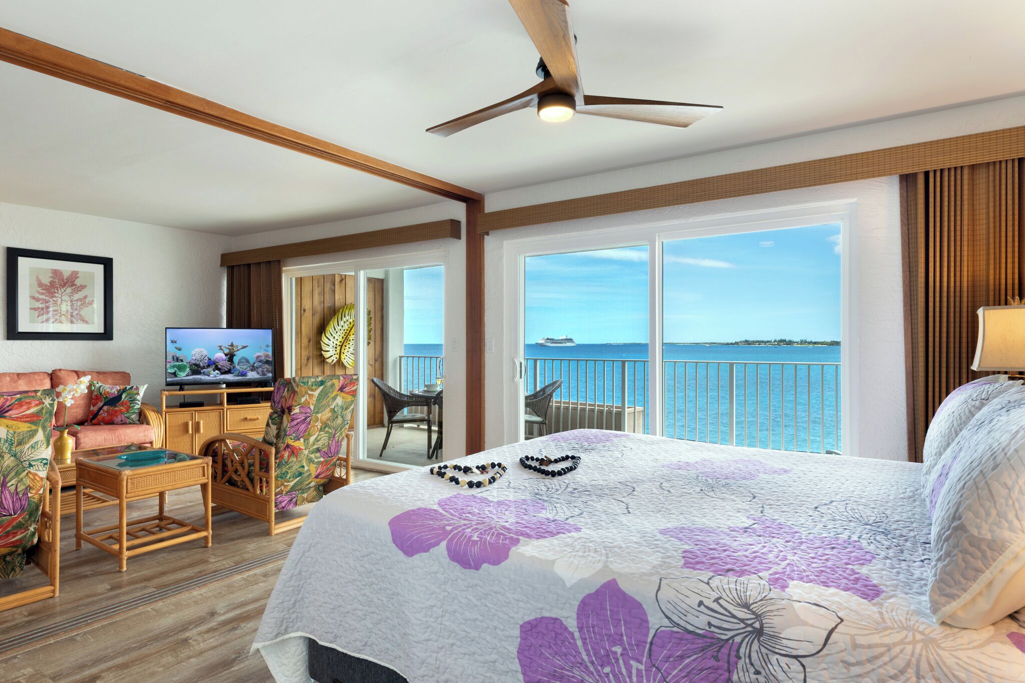 2 bedrooms, desk, iron/ironing board, travel crib