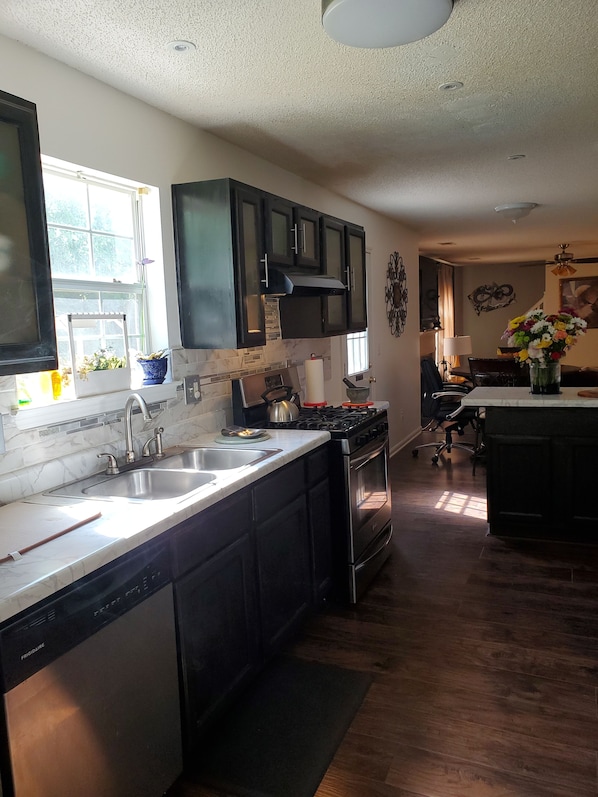 Fridge, oven, stovetop, dishwasher