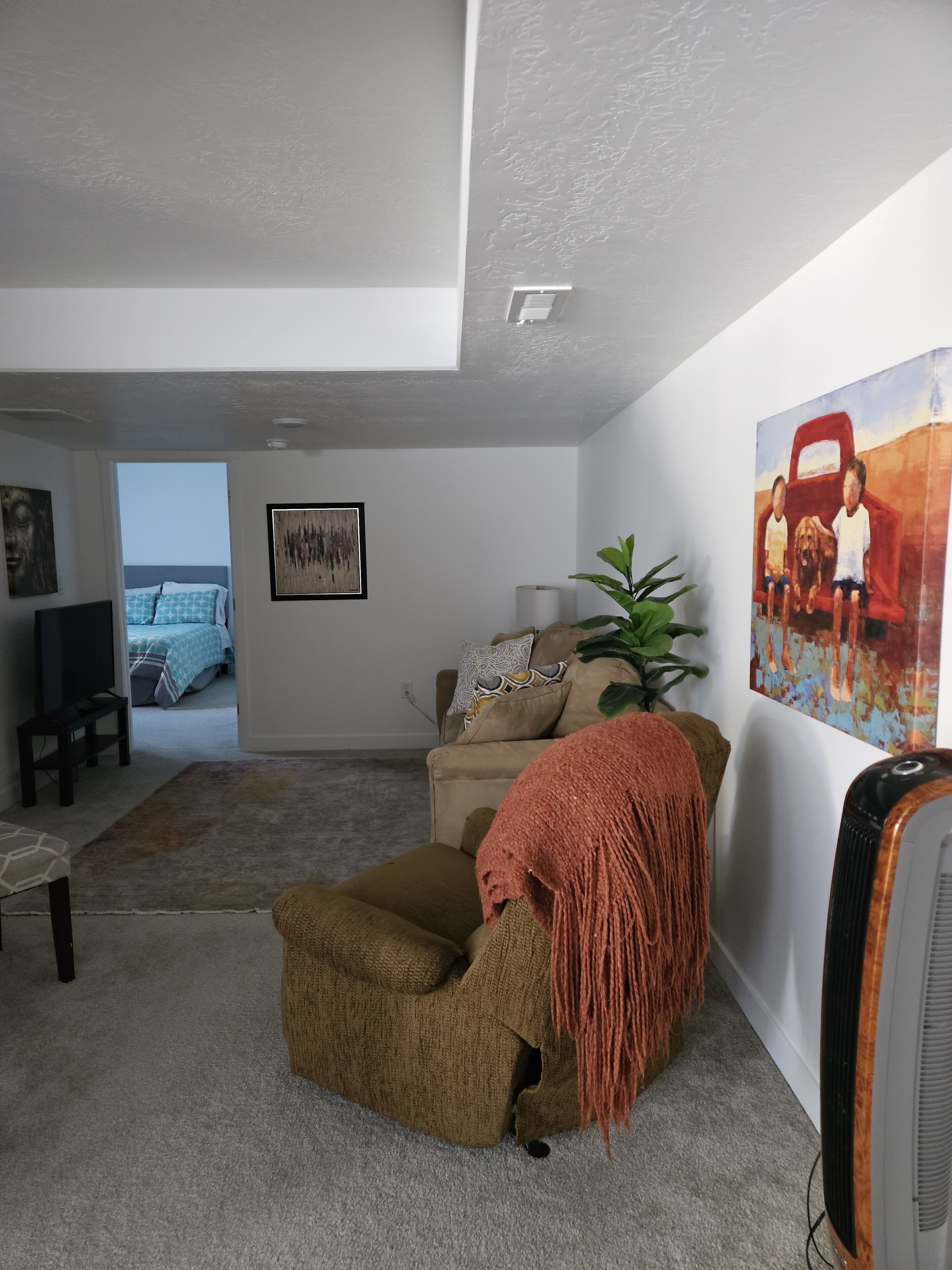 Basement in Salt Lake City dining  and living room accommodation for 3 people 