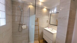 Bathtub, hair dryer, toilet paper