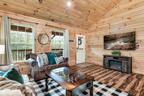 Televisión, chimenea y videojuegos 