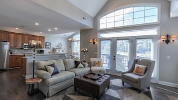 Smart TV, fireplace, video games