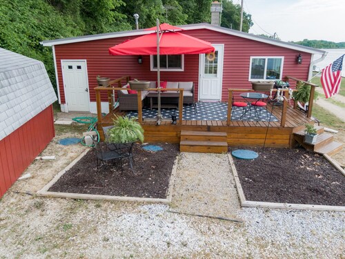 Lake front property with a relaxing front deck overlooking Bristol Lake