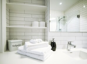 Apartment, 1 Schlafzimmer | Badezimmer | Dusche, Haartrockner, Handtücher, Toilettenpapier