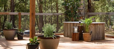 Outdoor spa tub