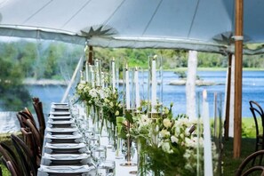 Outdoor banquet area