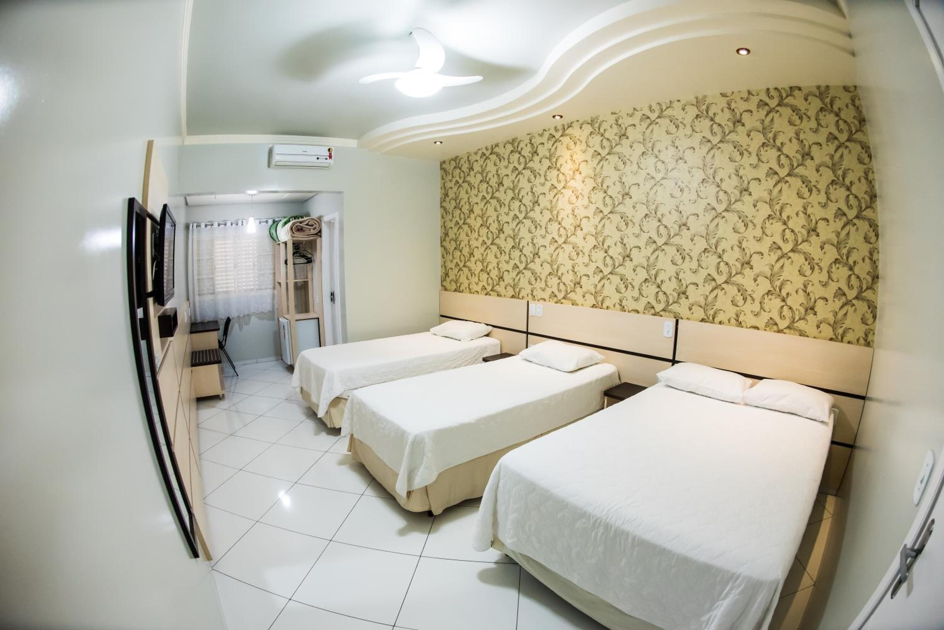 Desk, laptop workspace, free WiFi, bed sheets