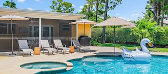 **4/3 Pool Home w/ Private Backyard, 3 mi to Beach!