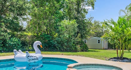 **4/3 Pool Home w/ Private Backyard, 3 mi to Beach!