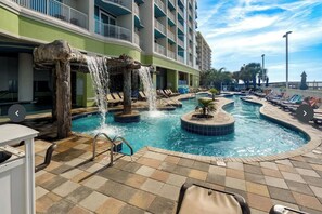 Indoor pool, outdoor pool - Towers on the Grove Cherry Grove 2 bed/2 baths condo.  30 steps to the beach (North Myrtle Beach)