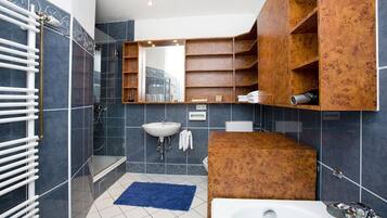 Dusche, Haartrockner, Handtücher
