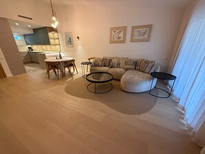 Living area - Spacious “Dansk” Holiday Apartment with Pool, Wi-Fi, A/C & Balcony; Parking Available (Almancil)